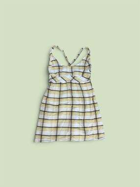 Necessary Objects Yellow and White Plaid Sundress